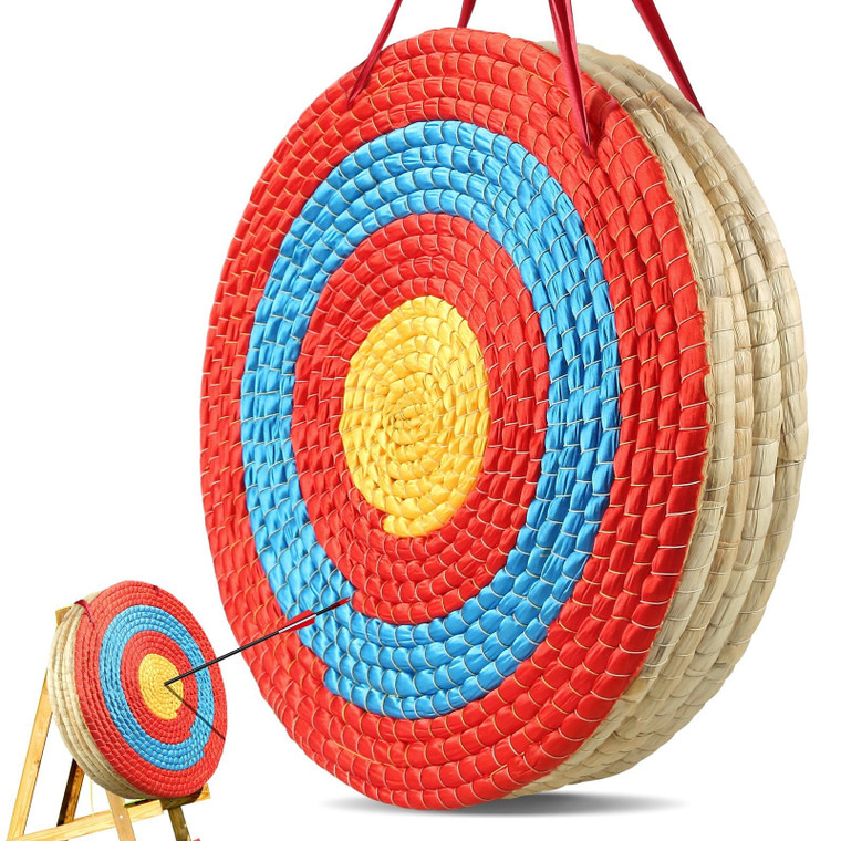 Archery Target, 5 Layers 20" Arrow Target, Traditional Solid Straw Round Archery Target Shooting Bo E415-SGFZK5C20X2094SW8V0