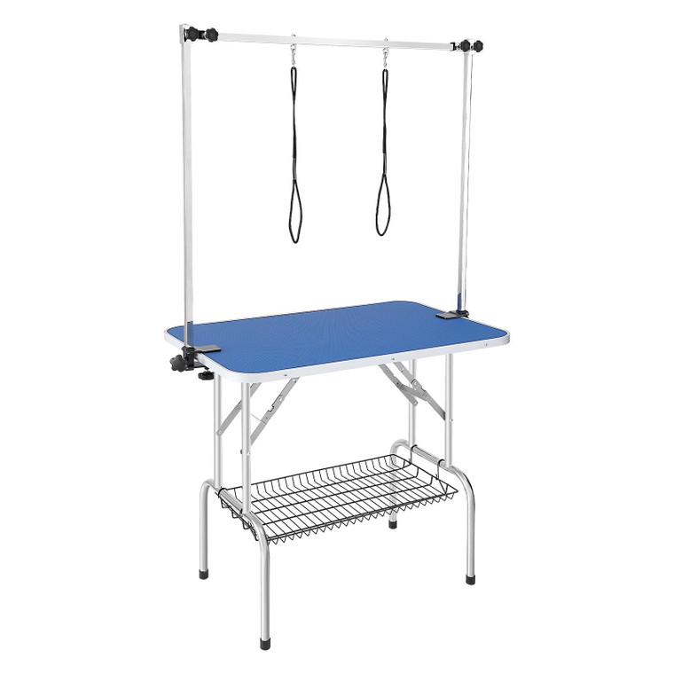Pet Grooming Table Two Arms with Clamp, 36''x24'' Dog Grooming Station, Foldable Pets Grooming Stan E415-ZDMRZ36INCHSQMXV6V0