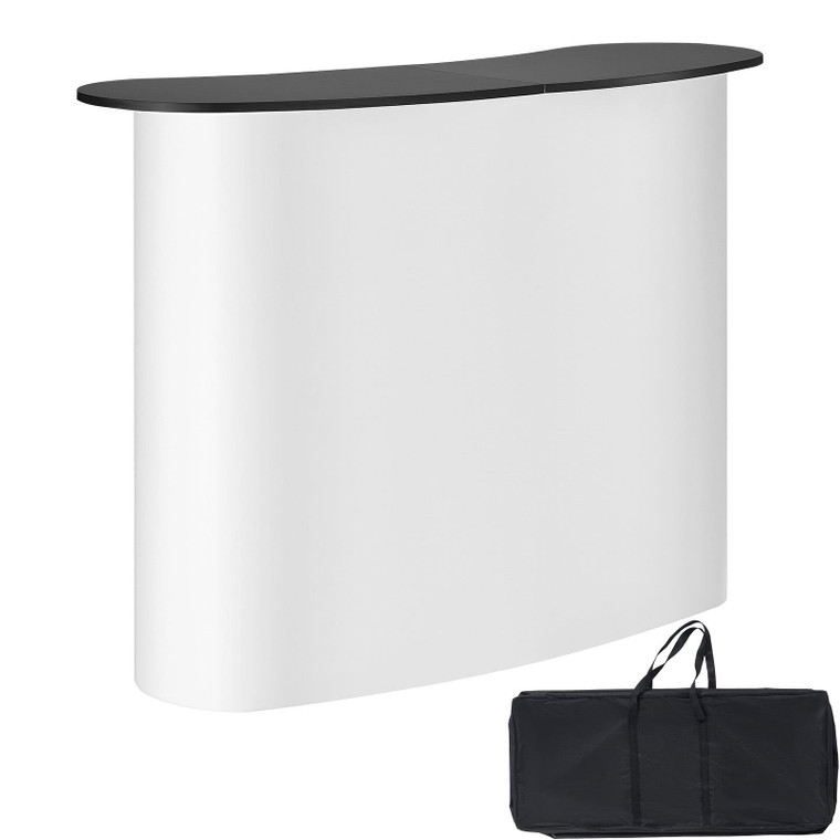 Portable Tradeshow Podium Table, 51.18" x 18.31" x 37.4", Display Exhibition Counter Stand Booth Fa E415-LSZST20DCSLWFTXVPV0