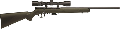 Savage 26721 Mark II FXP Bolt Action Rifle 22 LR, RH, 21 in, Matte Black, ODG Syn Stk, 5+1 Rnd, Accu-Trigger with 3-9x40mm scope