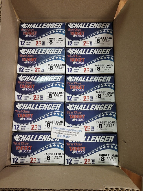 Challenger Ammo 40018 Target Load 4001 Shotshell 12 GA, 2-3/4 in, No. 8,1-1/8 oz, 1150 fps, Bulk 250 Rnd per Brick