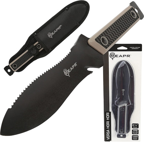Reapr 11017 Versa Hori Hori Knife, 6.5" Dual Side Blade, Nylon Sheath