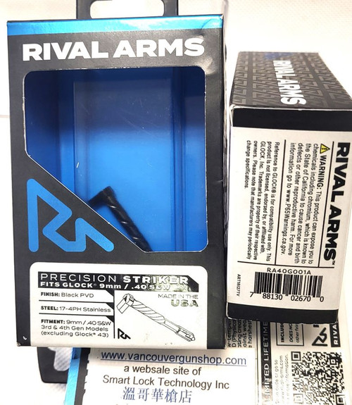 Rival Arms RA40G001A Precision Striker - 9mm Luger/40 S&W, Glock Gen3-4 Except 43, Black PVD Stainless Steel TW - Black (Out of Stock)