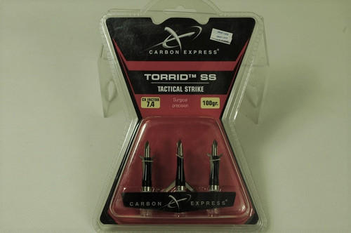 CARBON EXPRESS TORRID SS TACTICAL STRIKE SURGICAL PRECISION 100 GR BROADHEAD CROSSBOW ARROW HEAD 3PK