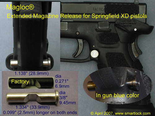 MAGLOC® Extended Magazine Release for Springfield XD9; XD45 and XDm pistols