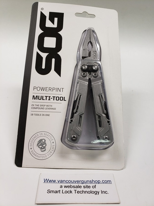 SOG PP1001-CP PowerPint Multi Tool - Bead Blast Finish, 18 Tools