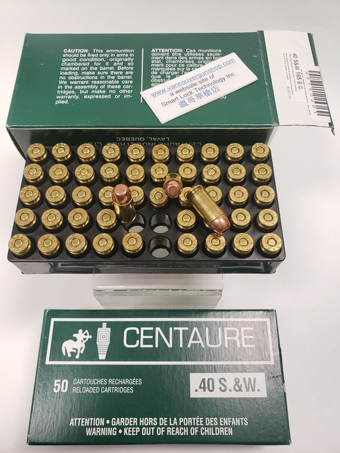 Centaure 40 S&W Ammunition, 165gr E.C. 50 Rnds