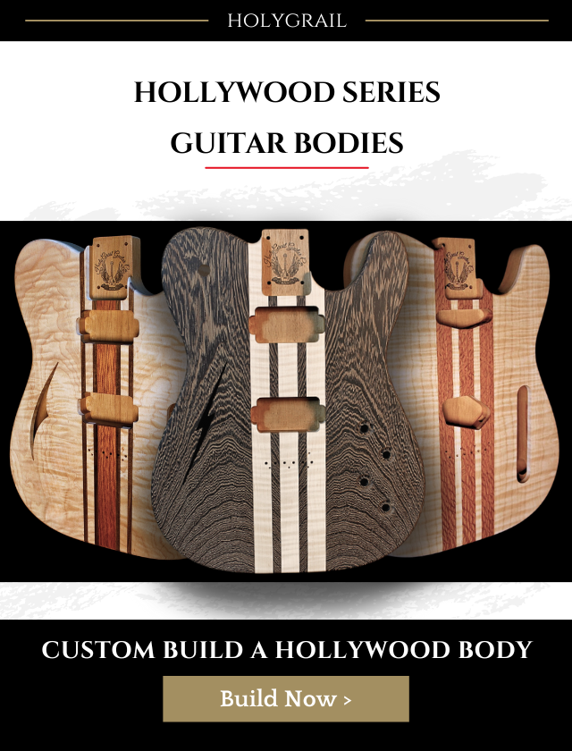 HolyGrail Hollywood Series Telecaster Bodies Crafted From Premium Grade Domestic and Exotic Woods Showcasing Striped Laminate Tops 