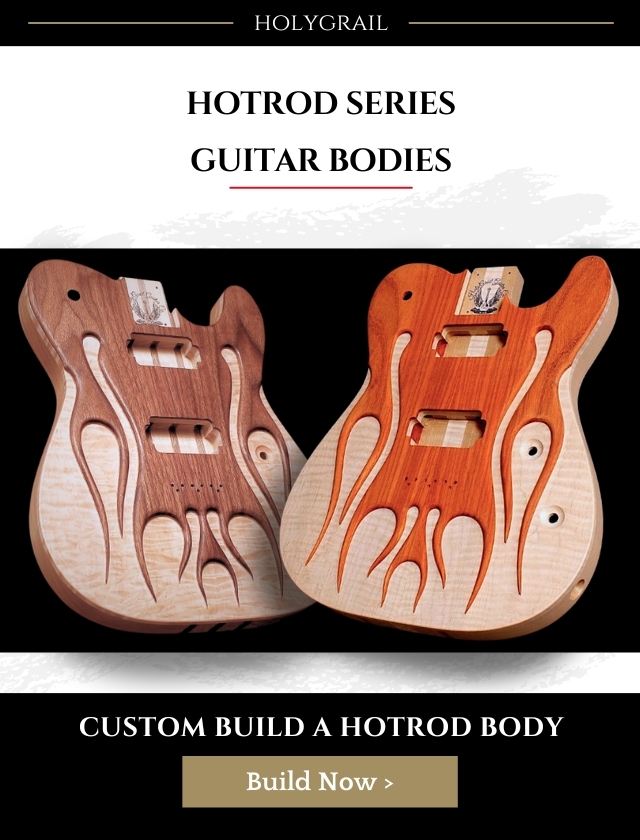 Customizable Hotrod Series Telecaster Guitar Bodies Featuring Intricate Carved Flame Tops