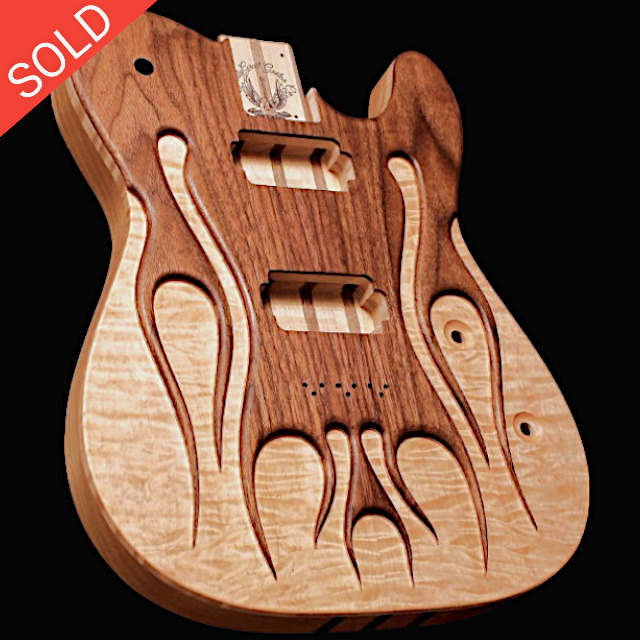 Hotrod Carved Flame Telecaster Body By Holygrail Guitar Company