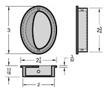 Technical drawing of Accurate No. FC3005 Oval Flush Pull, Concealed Screws