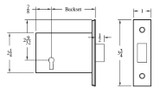 Technical drawing of Accurate No. 9500BK Bit Key Deadbolt Only