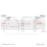 Fitting set No. K.080.4.1.S for wood door w/ soft stoppers & standard mounting suspension plate up to 80kg/176lbs