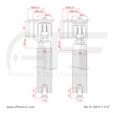 Classic  Fitting set Classic No. K.240.0.1.C with upper sliding track No. 8010.00234 & No. 8010.00201