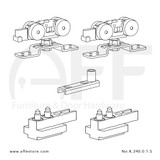 Classic Fitting set Classic No. K.240.0.1.S for wood door with classic stoppers & standard bracket up to 240kg/529lbs)