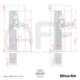 Diva Air Wood Door - Dimensions In mm