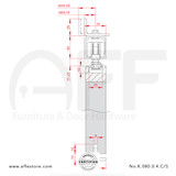 Eclettica K.080.0.4.C - Sliding Door Fitting Set  & Upper Track No. 8010.01280 (Other types of upper tracks available) 