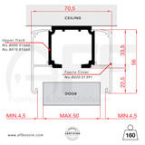 Sliding track No. 8000.01660 and fascia Cover 