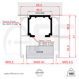 Sliding track No. 8000.01660 and fascia Cover 