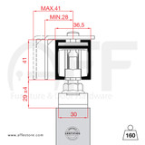 Sliding track No. 8000.00160,  8010.00160 Door up to 352Lbs/160Kg