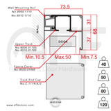 Wall Mounted Sliding track No. 8000.01700,  8010.01710 Fascia Cover and End Cap