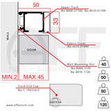 Wall Mounted Sliding track No. 8000.01700,  8010.01710 Fascia Cover and End Cap