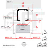 Upper Sliding track No. 8000.01280,  8010.01280 Fascia Cover 