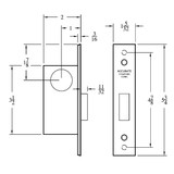 Accurate No. 337  Deadlock 1" Backset, By key outside, thumb turn inside