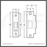 Accurate No. 7804-1/4  Deadlatch - By key either side. No hold back feature.