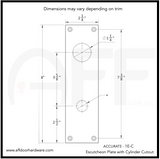 Accurate No. 1E-C  Escutcheon Plate with Cylinder Cutout