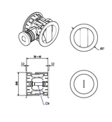 Recessed Round  Flush Pull No. F2801K20 - Ø1-7/8 For Sliding / Pocket Door 