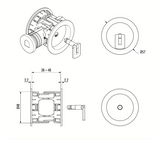 Recessed Round Flush Pull No. F2801K23 - Ø1-7/8 For Sliding / Pocket Door