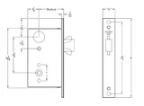 Technical drawing of Accurate No. 9100SDL Sliding Door Lock with Emergency Egress 