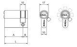 Technical drawing of Mortice European Cylinder Lock with Key - Model No. SBHFHS