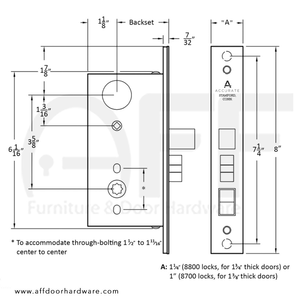 Accurate No. 8705 Deadlock, Deadbolt by turn piece inside and