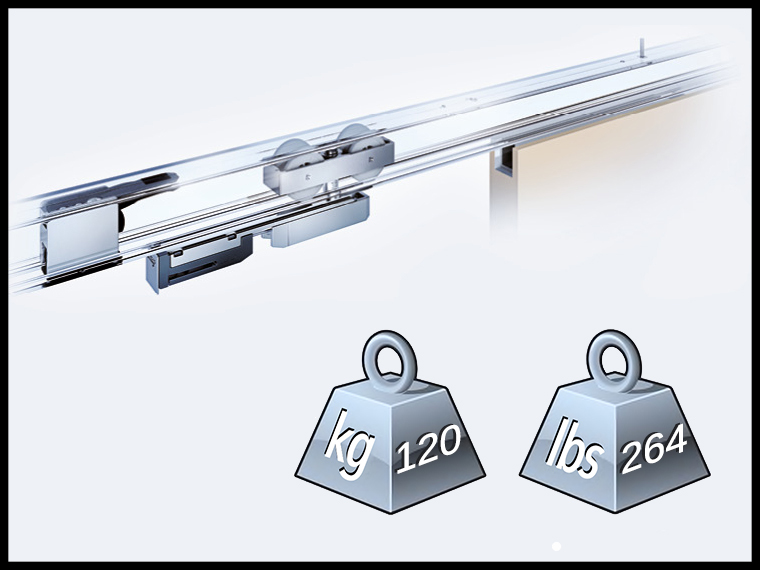 Fitting Set For Sliding Door Up To 264 Lbs 120 Kg