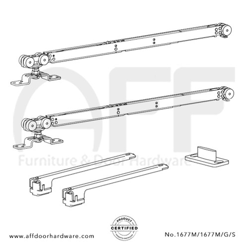 Classic No. 1677M/1677M/G/S Fitting set for sliding wood door with soft