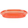 PLBK1034R Red 11" x 7" Oblong Plastic Fast Food Basket