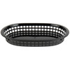 PLBK1034K Black 11" x 7" Oblong Plastic Fast Food Basket