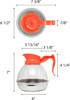 64 oz Polycarbonate Coffee Decanter With Stainless Steel Bottom - Orange