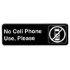 (Black 9" x 3") "No Cell Phone Use, Please"