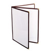 8.5" x 11" Three Page, Book Fold, Menu Cover - Brown