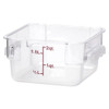 2 Qt. Clear Square Polycarbonate Food Storage Container w/ Red Gradations (PLSFT002PC)