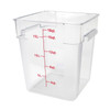 18 Qt. Clear Square Polycarbonate Food Storage Container w/ Red Gradations (PLSFT018PC)