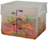 Translucent Square Polycarbonate Food Storage Container w/ Color Gradations - 12 Qt (PLSFT012TL)