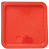 Square Polyethylene Food Storage Container Lid - Red, Fits 6 & 8 QT (PLSFT0608C)
