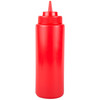 32 oz Plastic Wide Mouth Squeeze Bottles - Red (PLTHSB032RW)