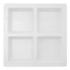 Thunder Group Passion White, 4-Compartment Melamine Tray (PS5104W) 14" x 14" x 1.38"