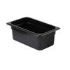 Quarter Size Polycarbonate Black Food Pan - 4" Deep (PLPA8144/BK)