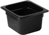 Sixth Size Black Polycarbonate Food Pan - 4" Deep (PLPA8164BK)